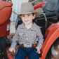 Boys Blue Plaid Pearl Snap L/S Onesie or Shirt by Shea Baby