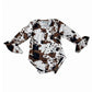 Girls Brown Cowprint Bell Sleeve Shirt by Shea Baby