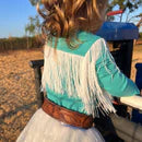 Girls Turquoise Solid w/t Fringe Onesie or Shirt by Shea Baby