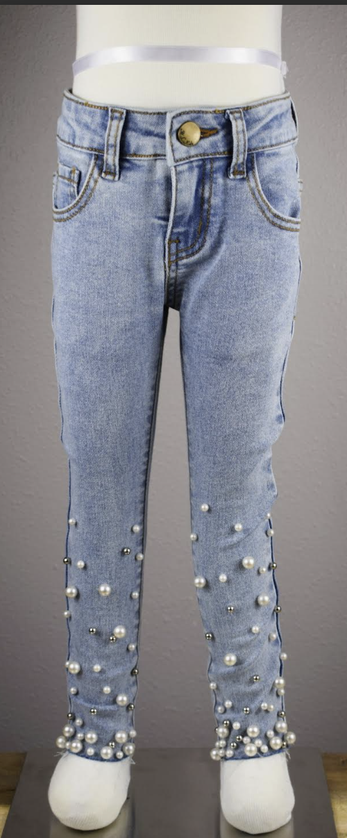 Girls Denim Pearl Jean by ML Kids