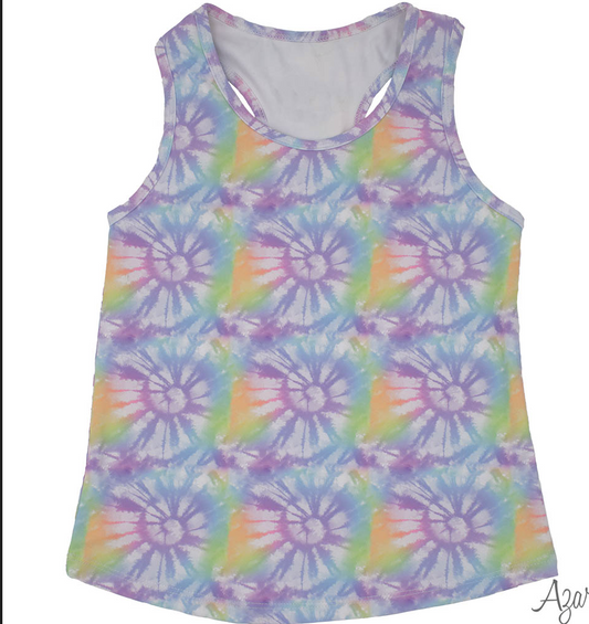 Girls Lavender Burst Racer Back Tank by Azarhia