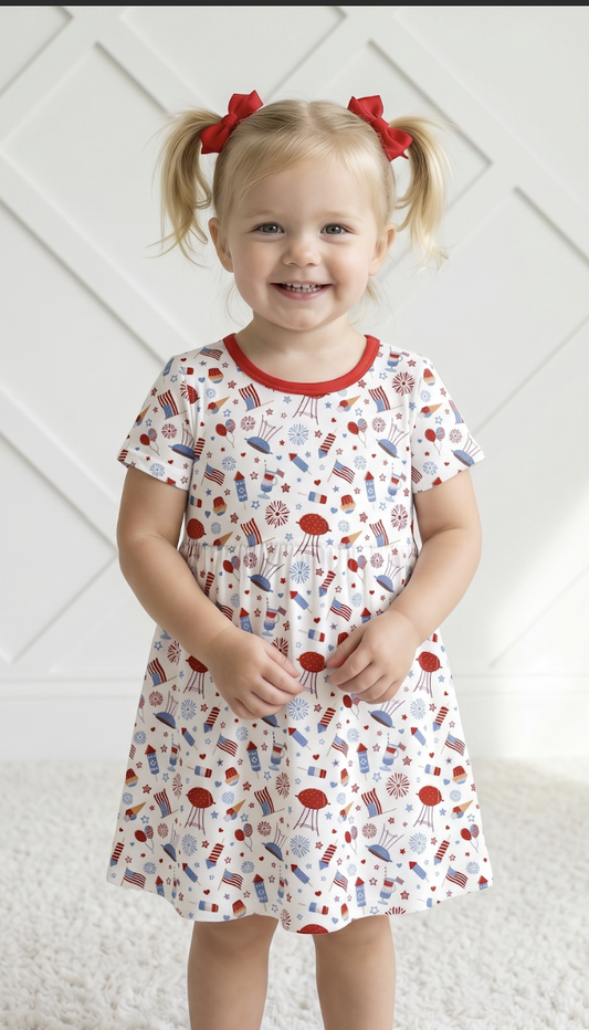Girls Celebrate Short Sleeve Dress by Bestaroo