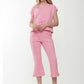Ladies Quilted Boot Cut Pants by Why Dress-Pink