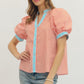 Ladies Orange Top with Aqua Trim by Entro