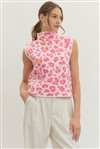 Ladies Leopard Sweater by Entro-Pink and Peach