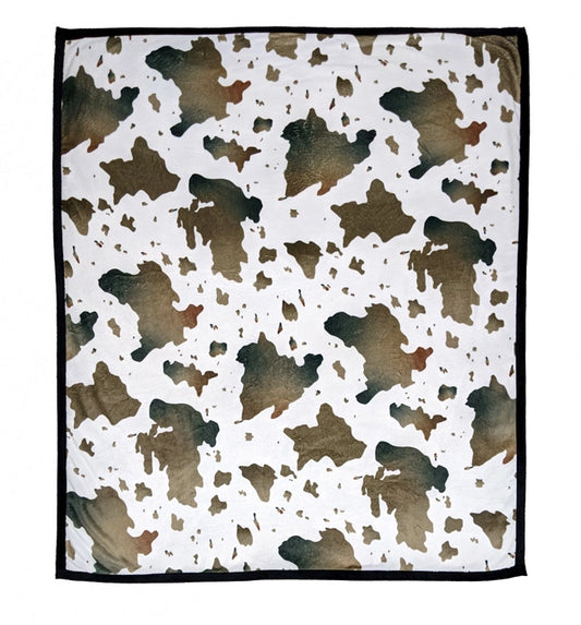 Cow Hide Pattern Throw-Brown
