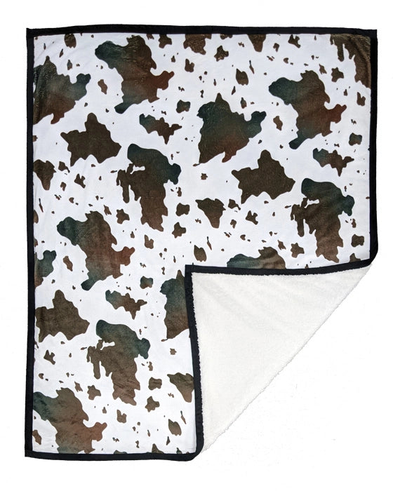 Cow Hide Pattern Throw-Brown