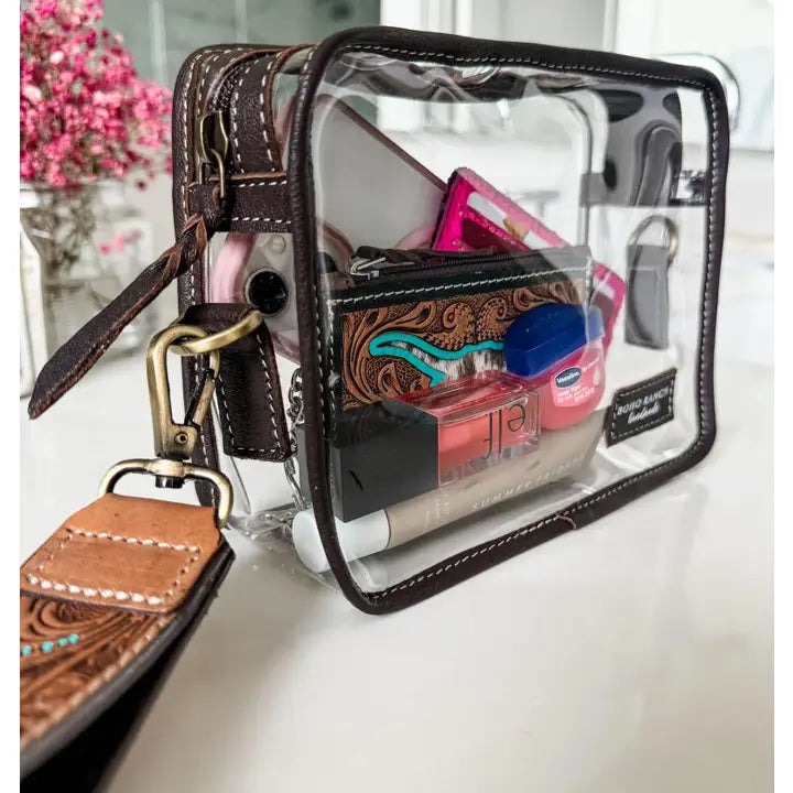 Ladies Darla Clear Wristlet Western Gameday Purse