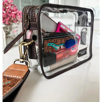 Ladies Darla Clear Wristlet Western Gameday Purse