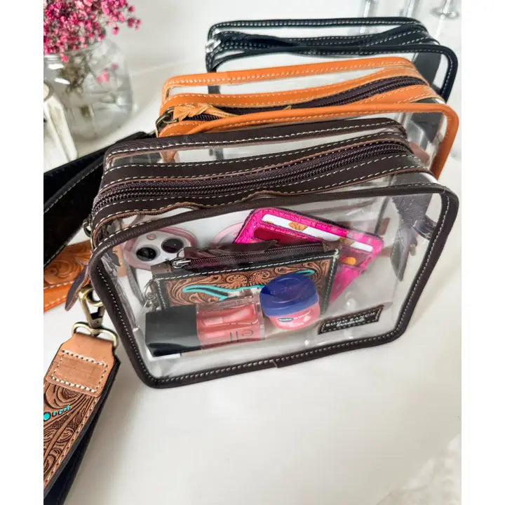 Ladies Darla Clear Wristlet Western Gameday Purse