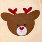 Girls Deer Applique Ivory Cotton Sweatshirt