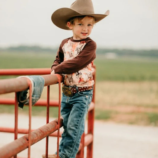 Boys Traveling Cowboy Long Sleeve Tee by Shea Baby