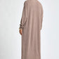 Ladies Longline Cardigan and Relaxed Pants Set-Oyster