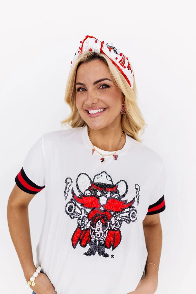 Ladies Texas Tech Sparkle Logo T-Shirt by Brianna Cannon