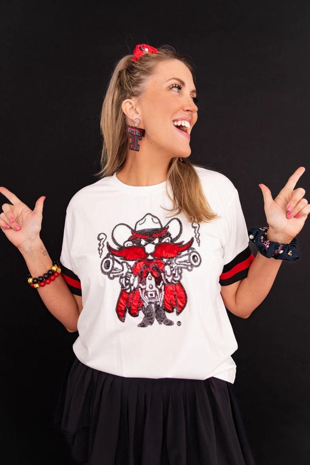 Ladies Texas Tech Sparkle Logo T-Shirt by Brianna Cannon