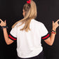 Ladies Texas Tech Sparkle Logo T-Shirt by Brianna Cannon