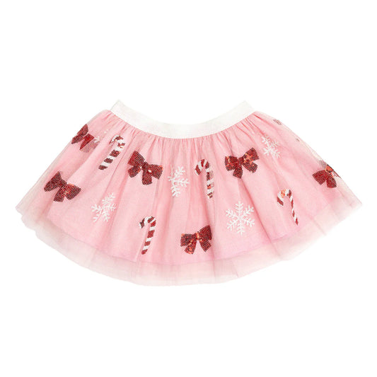 Girls Candy Cane Cutie Sequin Christmas Tutu by Sweet Wink