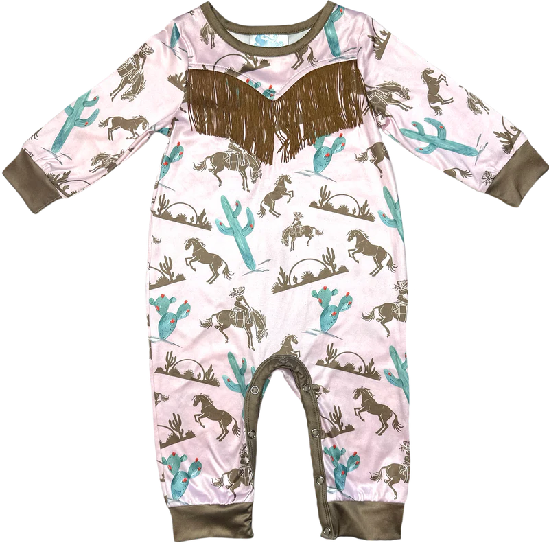 Girls Gettin' Western Long Sleeve Romper by Shea Baby