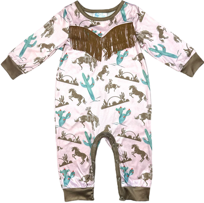 Girls Gettin' Western Long Sleeve Romper by Shea Baby