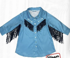 Girls Teal Cowgirl Vintage LS Dress by Shea Baby