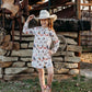 Girls Pink Vintage Cowgirl L/S Pearl Snap Dress by Shea Baby