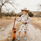 Girls Blue Vintage Cowgirl Pearl Snap LS Dress by Shea Baby