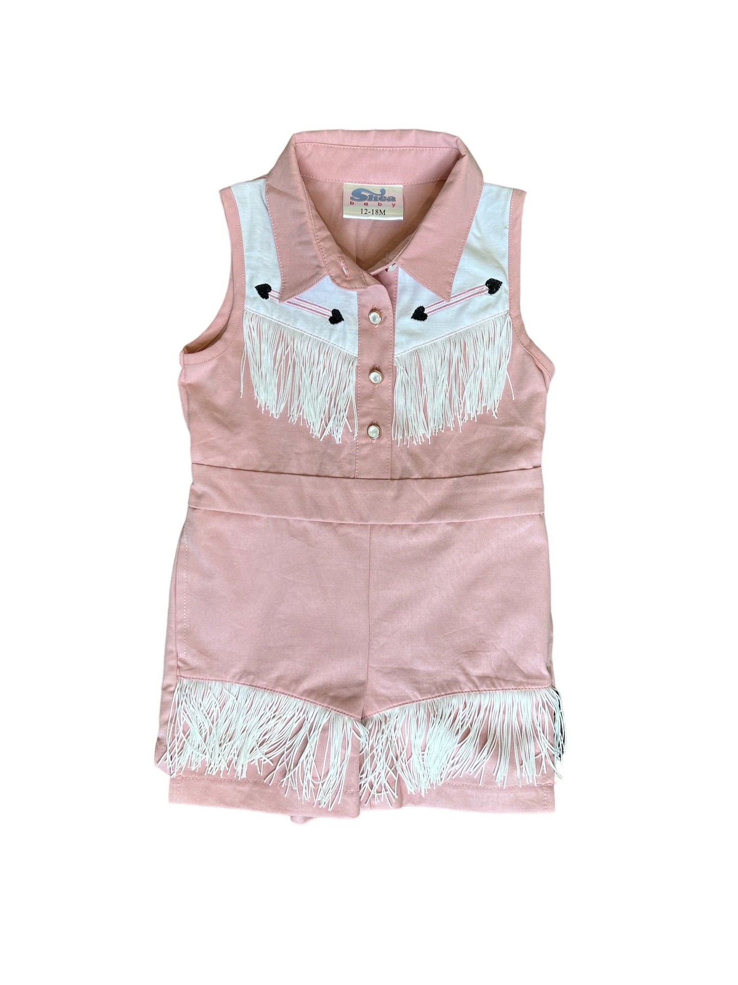 Girls Pink Vintage Romper by Shea Baby