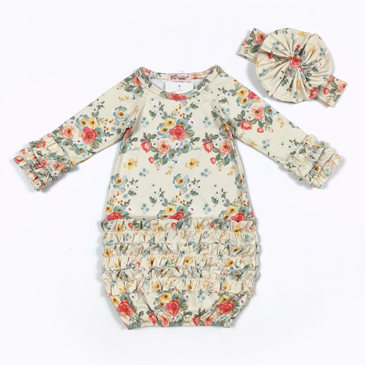 Baby Girls Clover Cottage Victorian Baby Gown