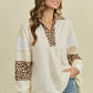 Ladies Animal Print Long Sleeve Sweatshirt-Ivory