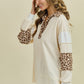 Ladies Animal Print Long Sleeve Sweatshirt-Ivory