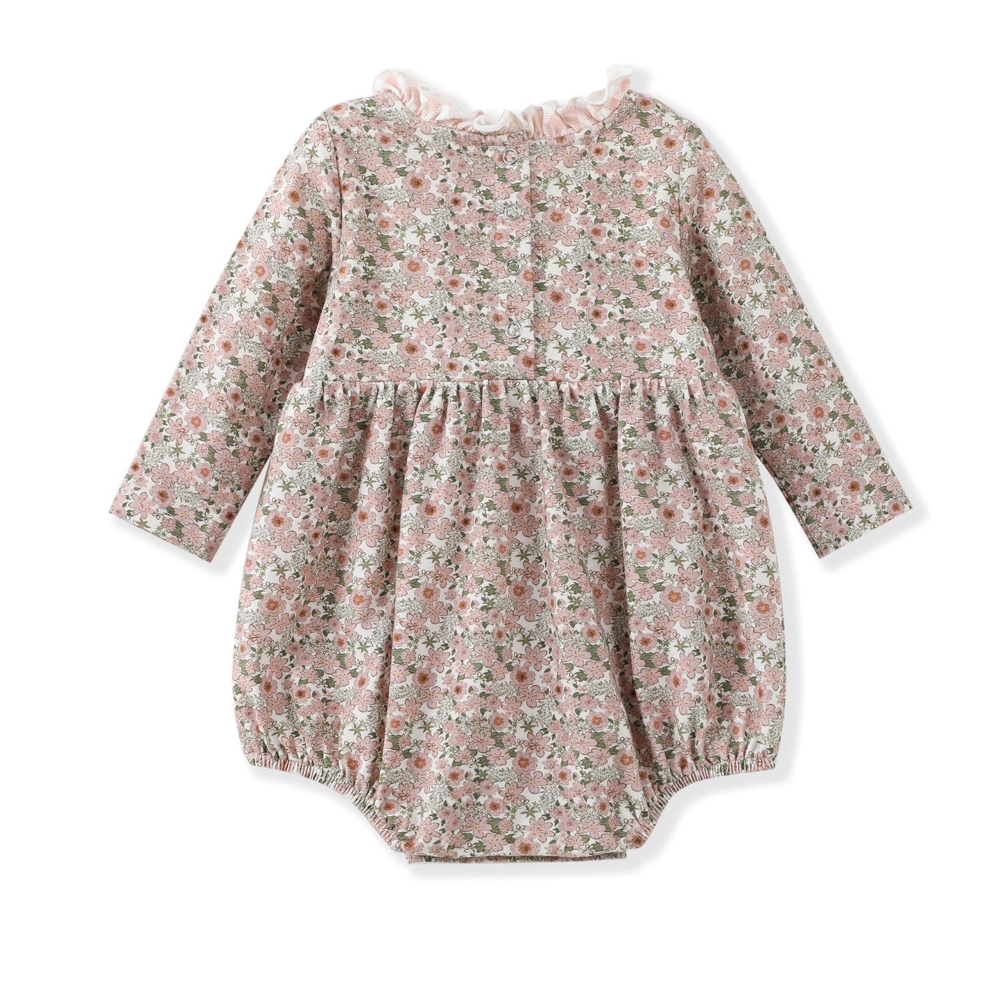 Girls Cream/Pink Floral L/S Romper by Swoon Baby