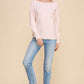 Ladies Soft Mixed Texture Sleeves Fine Gauge Dolman Pullover Sweater by Allie Rose