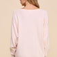 Ladies Soft Mixed Texture Sleeves Fine Gauge Dolman Pullover Sweater by Allie Rose