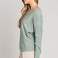 Ladies Soft Mixed Texture Sleeves Fine Gauge Dolman Pullover Sweater by Allie Rose
