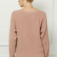 Ladies Soft Fine Gauge Mini Waffle Texture Dolman by Allie Rose - Dusty Rose