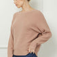 Ladies Soft Fine Gauge Mini Waffle Texture Dolman by Allie Rose - Dusty Rose