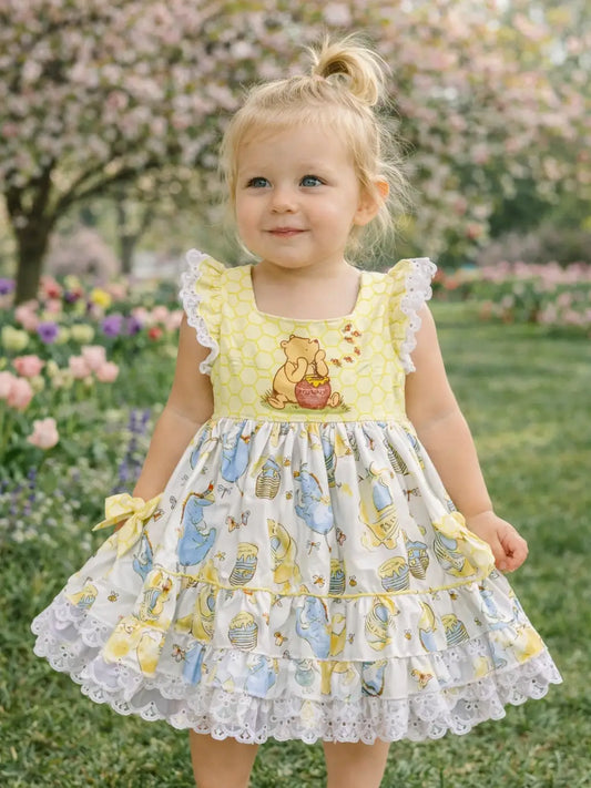 Girls Honey Pot Daydream Lace Twirl Dress by Little Bugz