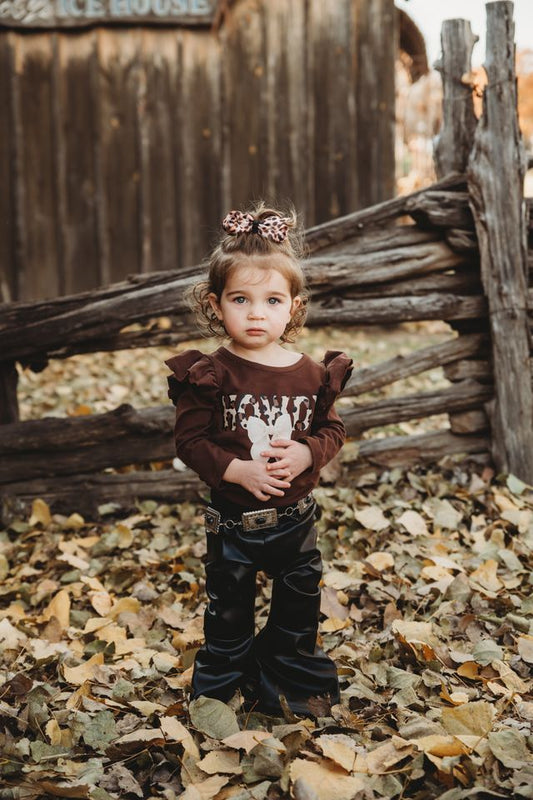 Girls Camo Howdy Graphic LS Onesie or Shirt by Shea Baby