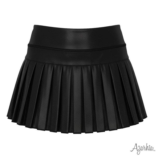 Girls Mini Pleated Skort in Black Shimmer by Azarhia