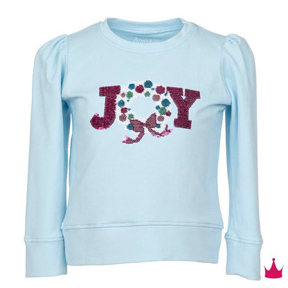 Girls Sequin Joy Light Blue Holly Top by Azarhia