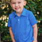 Boys Tiny Blue Stars Knit SS Polo Shirt by RuggedButts