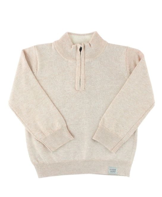 Boys Heather Oatmeal Quarter-Zip Sweater by RuggedButts