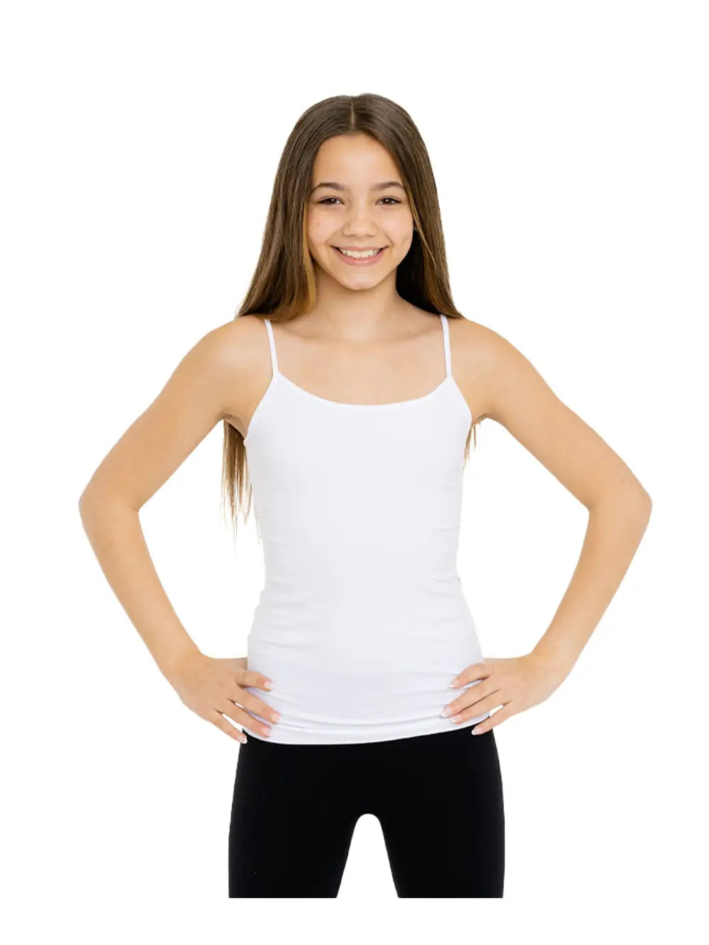 Girls White Full Camisole by Malibu Sugar