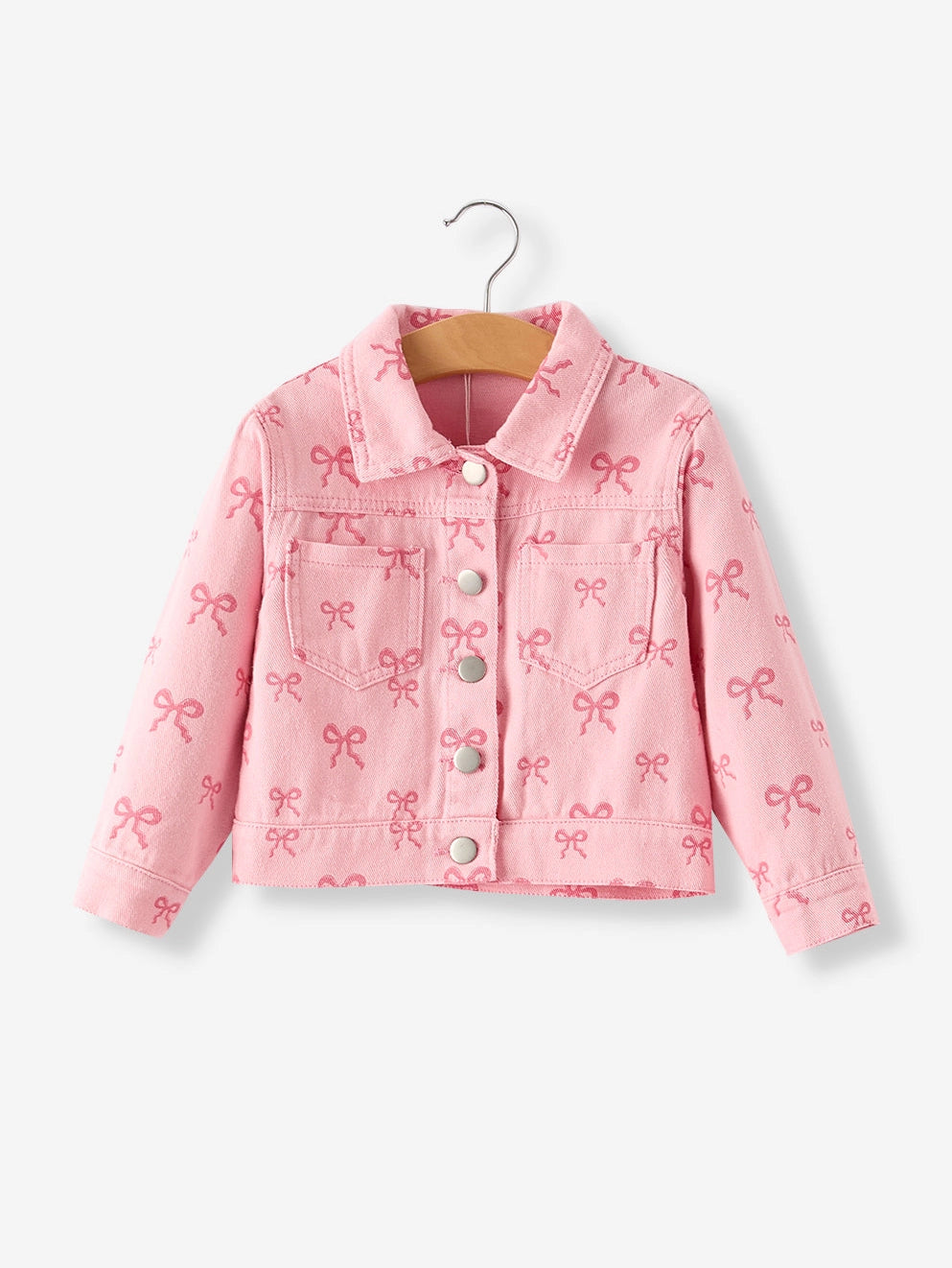 Girls Pink Fall Girls Denim Jackett by Rylee Faith
