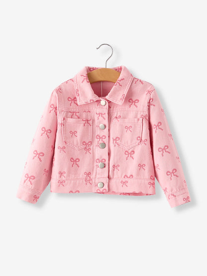 Girls Pink Fall Girls Denim Jackett by Rylee Faith