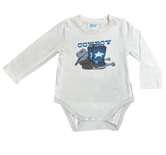 Boys Cowboy Boots L/S Onesie or Shirt by Shea Baby