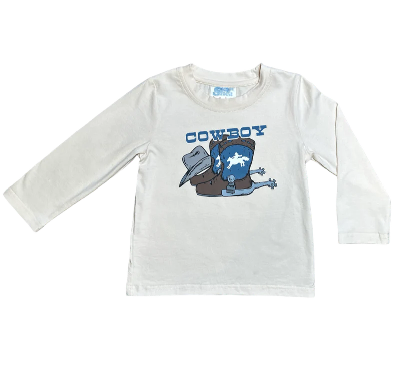 Boys Cowboy Boots L/S Onesie or Shirt by Shea Baby