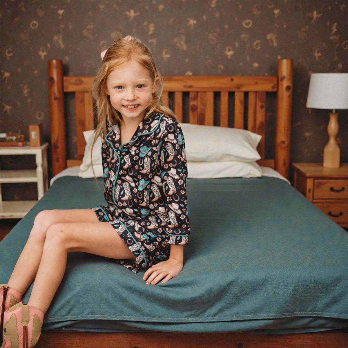 Girls Cowgirl Boot Pajamas by Shea Baby