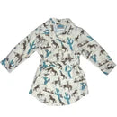 Girls Gettin' Western Button Up Long Sleeve Dress by Shea Baby