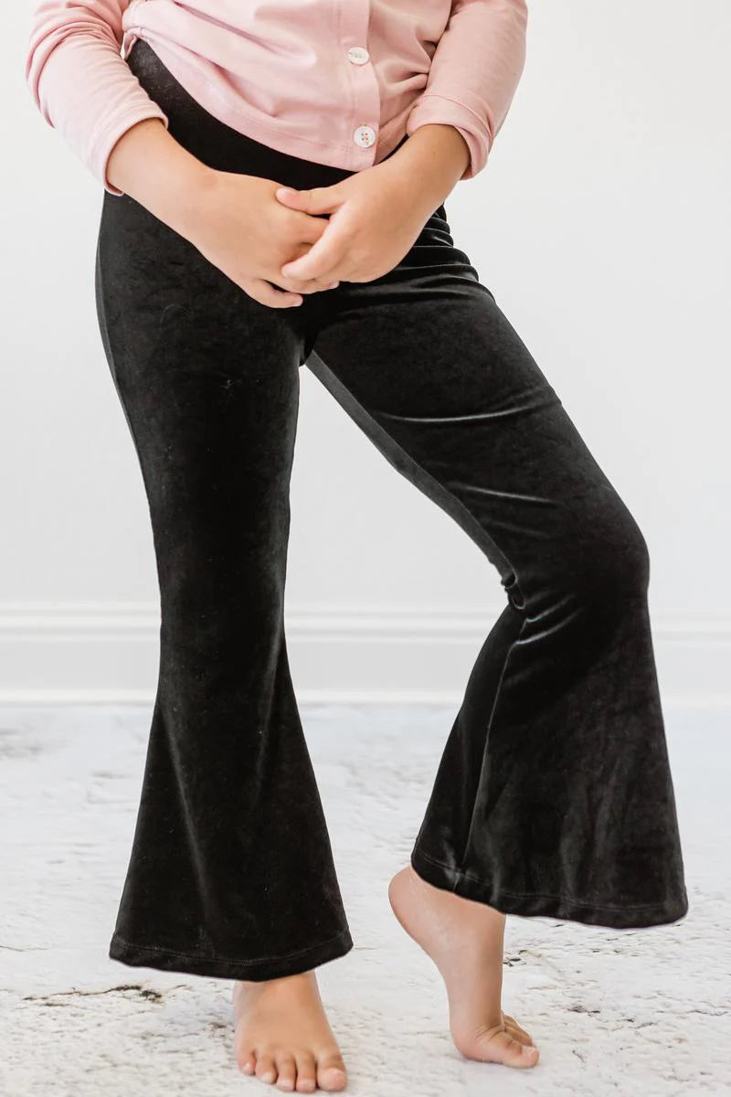 Girls Black Velvet Leggings by Mila & Rose
